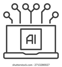 AI Vector de dispositivo portátil Icono de concepto de Tecnología de inteligencia artificial o estilo de línea delgada Iniciar sesión