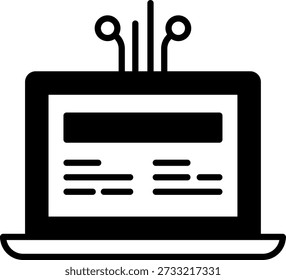 AI Laptop Icon: Inteligência Artificial em Computador