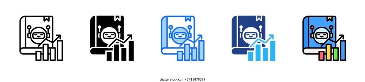 Ai Learning Curve Ícone Definir Coleção de Estilos Múltiplos
