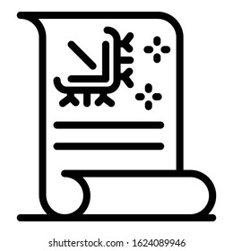 Ai learning paper icon. Outline ai learning paper vector icon for web design isolated on white background