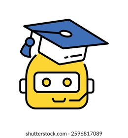 Ai Learning vector filled outline icon. EPS 10 file