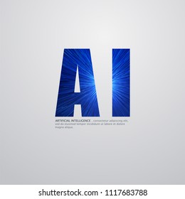 AI Letter (Artificial Intelligence) Easy to use for adding text and captions to your photos. Vector illustration