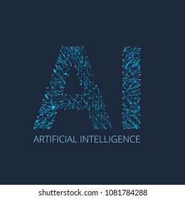 AI Letter (Artificial Intelligence) Vector illustration