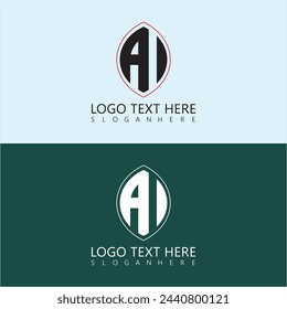 AI letter logo creative design.