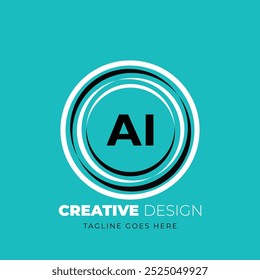 AI letter logo creative design. AI unique design. Vector illustration