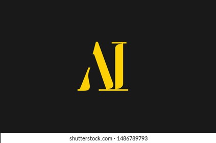 AI. Letter Logo Design with Creative Modern Trendy Typography