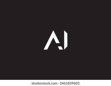 AI Letter Logo Design mit Creative Modern Trendy Typografie und schwarzen Farben.
