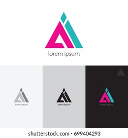 AI Letter Logo Design with Creative Modern Trendy Color and Typography