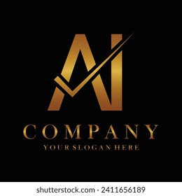 AI Letter Logo Design Template Vector. Creative initials letter AI logo concept.