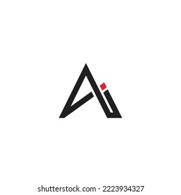 AI letter logo design vector illustration template, A letter logo vector, letter A and I logo vector.