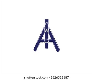 Logotipo de letra AI desenhado com um pincel