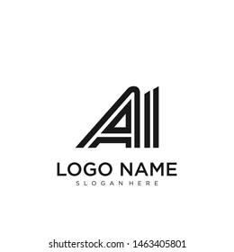AI Letter Logo geometric Vector 