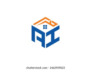 AI Letter logo with Home Symbol