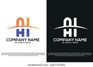 Diseño de vectores con logotipo de letras AI