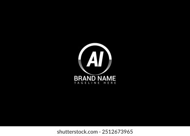 AI letter logo vector design on black color background AI letter logo icon design