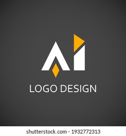 letra ai para diseño de logotipo sencillo
