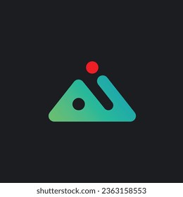 Ai letter triangle icon vector concept design template web