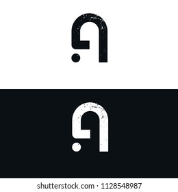 Ai letter typography logotype black and white trendy idea in two colors