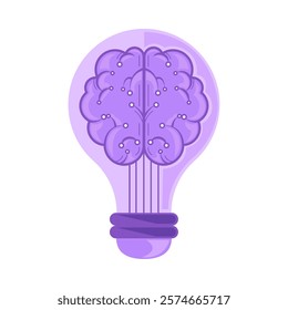 ai light bulb brain isolated design