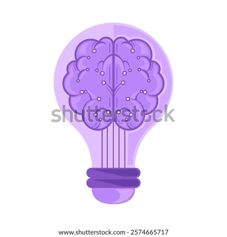 ai light bulb brain isolated design