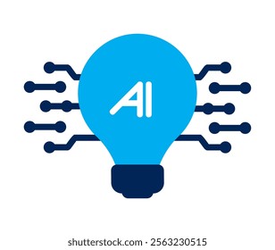 ai light bulb isolated design