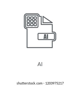 AI linear icon. AI concept stroke symbol design. Thin graphic elements vector illustration, outline pattern on a white background, eps 10.