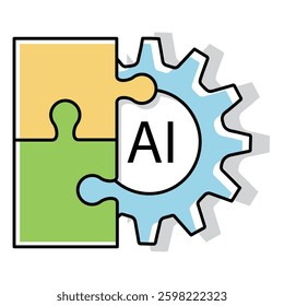 AI and Logic Puzzle Problem Solving Vector Icon Design