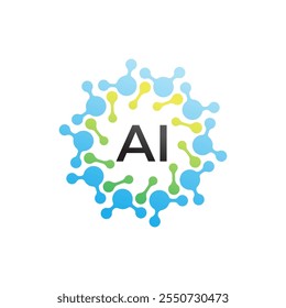 Logotipo da AI. Ilustração do design do logotipo de inteligência artificial