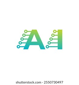 Logotipo AI. Ilustración de diseño de logotipo de inteligencia artificial