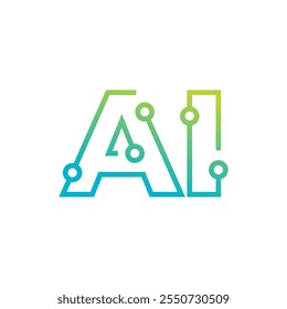 Logotipo AI. Ilustración de diseño de logotipo de inteligencia artificial