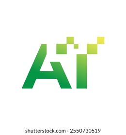 AI Logo. Artificial Intelligence logo design illustration