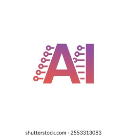 AI Logo. Artificial Intelligence logo design illustration