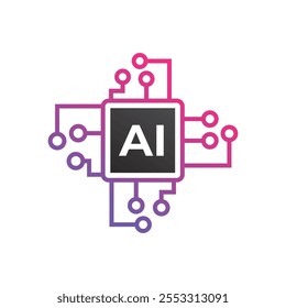 Logotipo da AI. Ilustração do design do logotipo de inteligência artificial