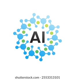 AI Logo. Artificial Intelligence logo design illustration