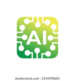 AI Logo. Artificial Intelligence logo design illustration