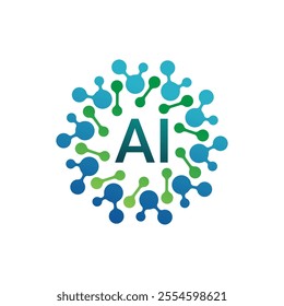 AI Logo. Artificial Intelligence logo design illustration