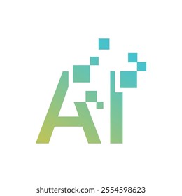 AI Logo. Artificial Intelligence logo design illustration