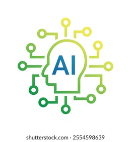 AI Logo. Artificial Intelligence logo design illustration