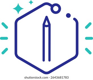 AI logo creator icon with editable stroke and color. Perfect for branding tools, design apps, and artificial intelligence–powered logo generators.	