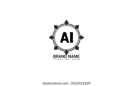 AI logo design. AI Letter Logo Desig. Initial letter AI logotype company logo design. A I vector logo for business and company