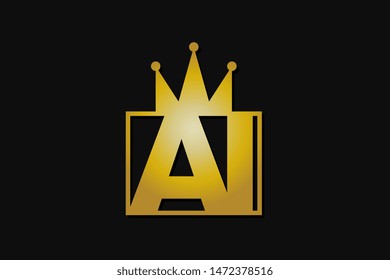 ai logo with gold crown