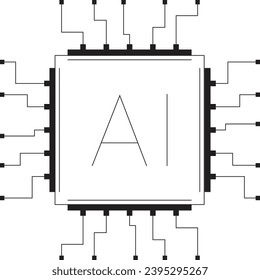 Logo de Ai. Icono Ai. Icono de inteligencia artificial. Logo de inteligencia artificial con trazo editable