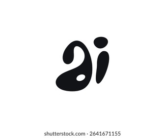 AI Logo Monogram Design For Tech, Chatbot, Virtual Assistant, Neural Network, SaaS, Smart Digital Tool. Perfect For Startup of Communication System and Automatisation. Vector Illustration