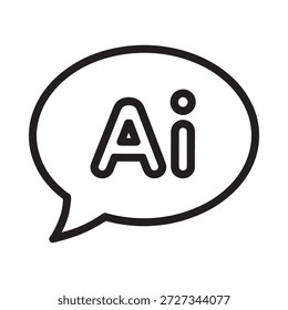 logotipo ai em uma bolha de fala com contorno preto sobre fundo branco