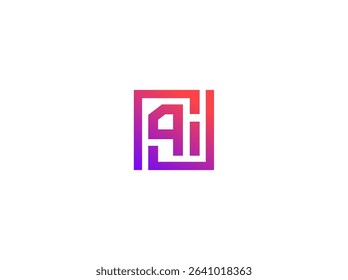 AI logo, translator engine app, learning system. Minimal chip icon, digital circuit emblem. Smart assistant symbol, chatbot communication, secure tech branding. Vector illustration