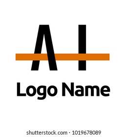 AI Logo. Vector Graphic Branding Letter Element