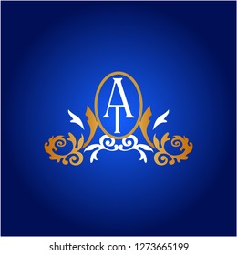 AI Logo with a vintage look in a Art Nouveau style - Vector