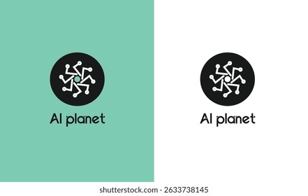 ai logo for websites or application with green and white background variations. Modern and adaptable logo for motion.
