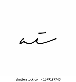 ai lowercase handwriting symbol letter