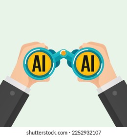 Ai, Machine learning concept. Flat illustration.